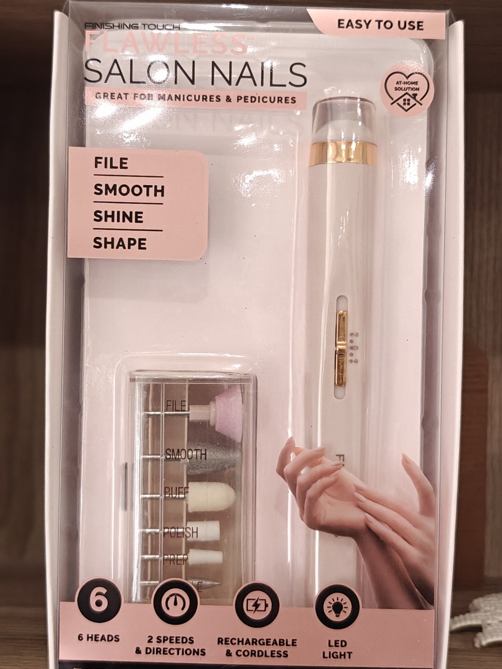 NIB LAWLESS Salon Nails Electric Nail Care Kit - White & Gold Accents
